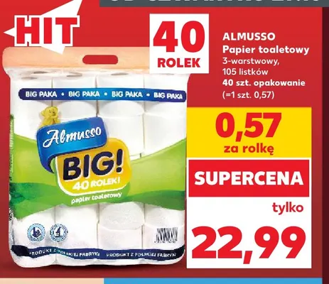 Papier toaletowy 3-warstwowy Almusso promocja w Kaufland