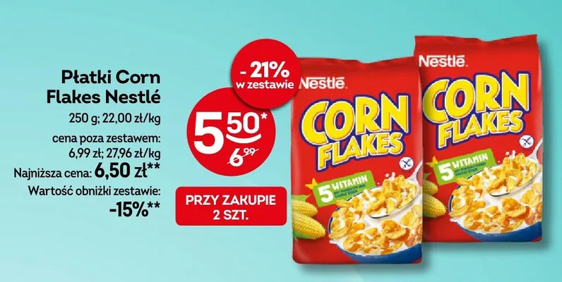 Płatki Corn Flakes promocja w Żabka