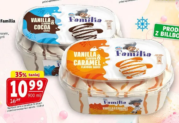 Lody waniliowe z sosem kakaowym Nestle Familia promocja w Prim Market