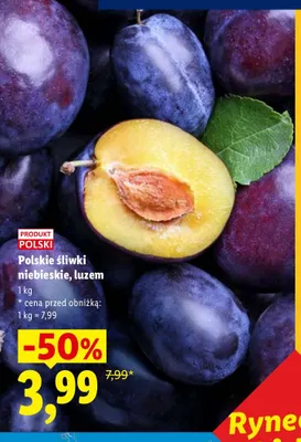 Śliwki niebieskie polskie promocja w Lidl