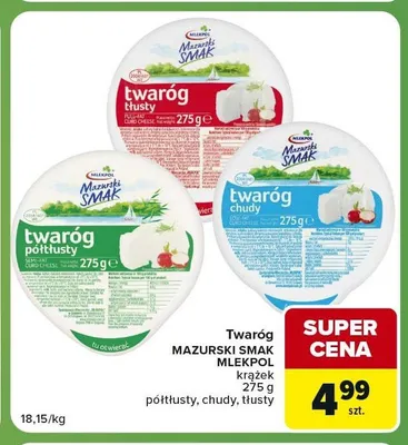 Twaróg Mazurski Smak półtłusty promocja w Carrefour Express