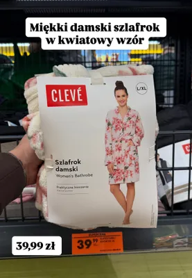 Szlafrok damski miękki w kwiatowy wzór promocja w Biedronka