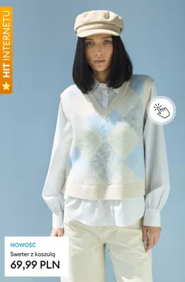 Sweter z koszulą promocja w Sinsay