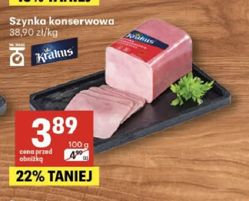 Szynka konserwowa Krakus promocja w Delikatesy Centrum