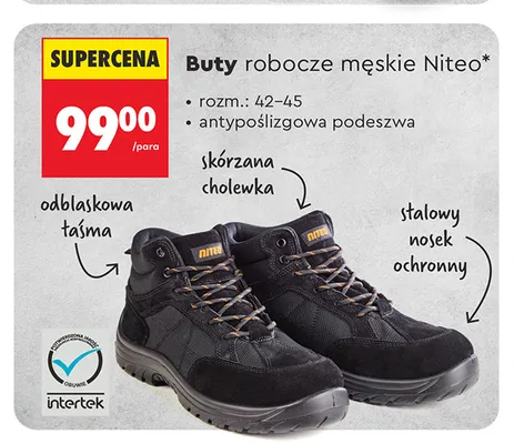 Buty robocze męskie Niteo promocja w Biedronka