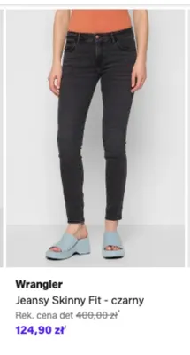 Jeansy Wrangler Skinny Fit czarny promocja w Lounge by Zalando