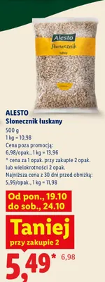 Słonecznik łuskany Alesto promocja w Lidl