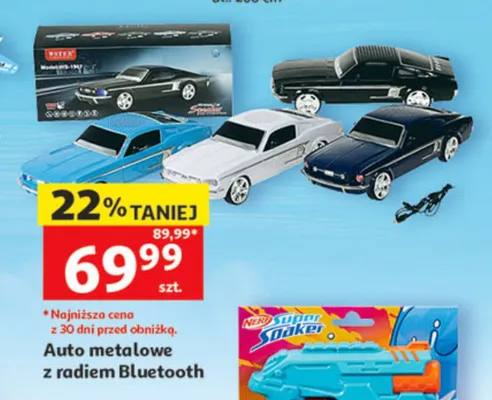 Auto metalowe z radiem Bluetooth promocja w Auchan