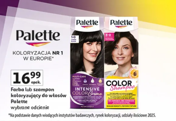 Farba lub szampon koloryzujący do włosów Palette promocja w Auchan