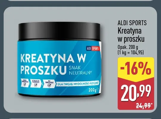 Kreatyna w proszku Aldi Sports promocja w Aldi