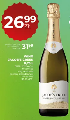 Wino Jacob's Creek białe wytrawne musujące Chardonnay Pinot Noir promocja w Duży Ben