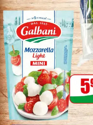 Ser mozzarella mini light Galbani promocja w Dino