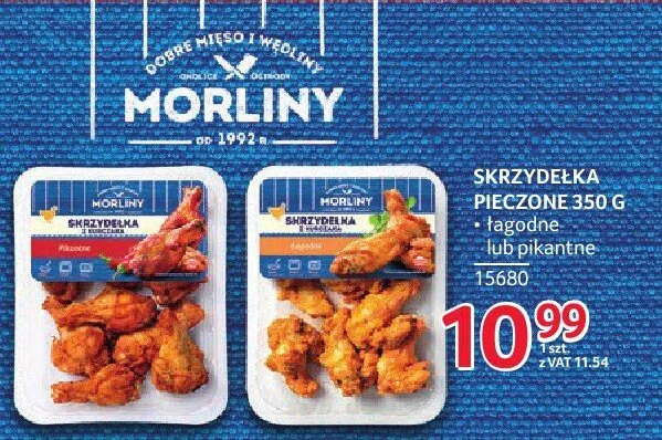Skrzydełka pieczone Morliny łagodne lub pikantne 350g promocja w Selgros