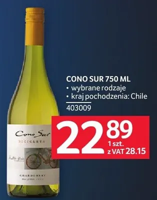 Wino Cono Sur 750 ml promocja w Selgros