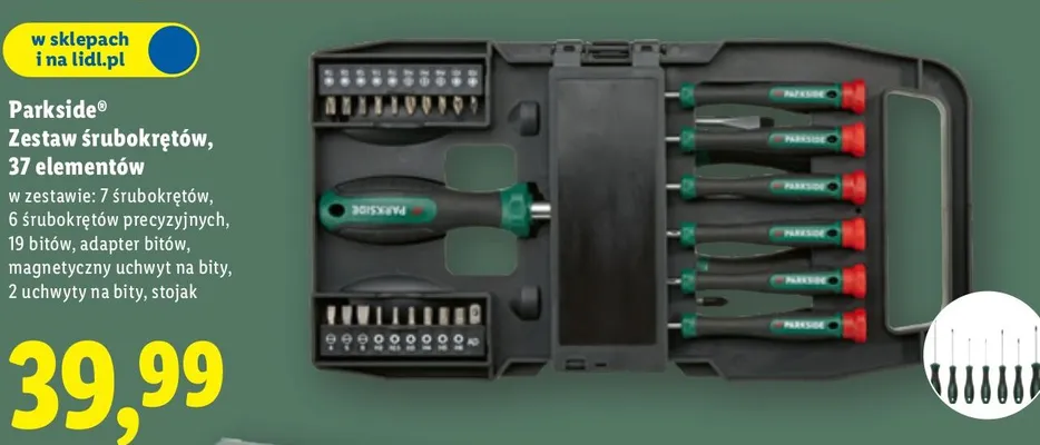 Zestaw srubokrętów, 37 elementów promocja w Lidl