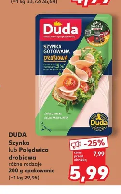 Szynka gotowana drobiowa Duda promocja w Kaufland