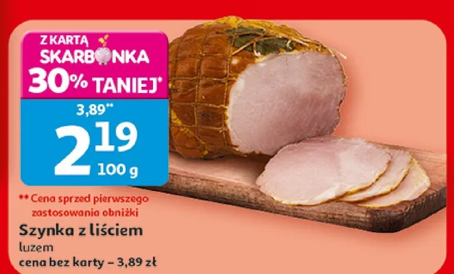 Szynka z liściem luzem JBB Bałdyga promocja w Auchan