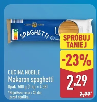 Makaron spaghetti promocja w Aldi