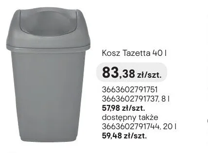 Kosz Tazetta 40l promocja w Castorama