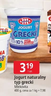Jogurt naturalny typ grecki Mlekovita promocja w Leclerc