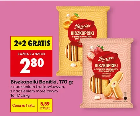 Biszkopciki z nadzieniem truskawkowym promocja w Biedronka