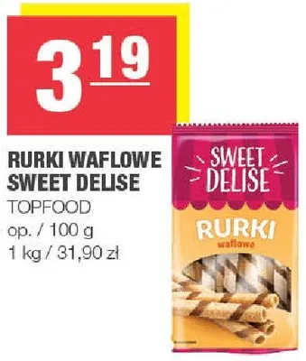 Rurki Waflowe Sweet Delise Topfood promocja w SPAR