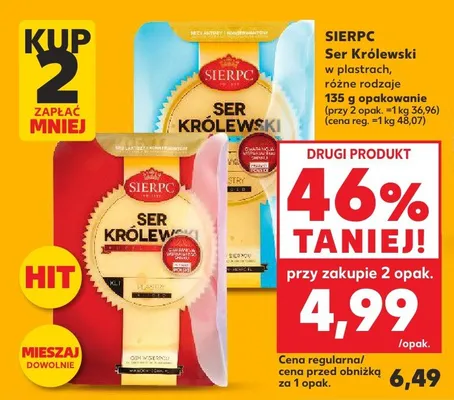 Ser Królewski w plastrach różne rodzaje 135g opakowanie promocja w Kaufland