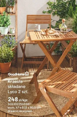Krzesła składane Lyco 2szt. promocja w Castorama