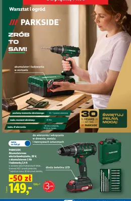 Akumulatorowa wiertarkowkrętarka Parkside promocja w Lidl