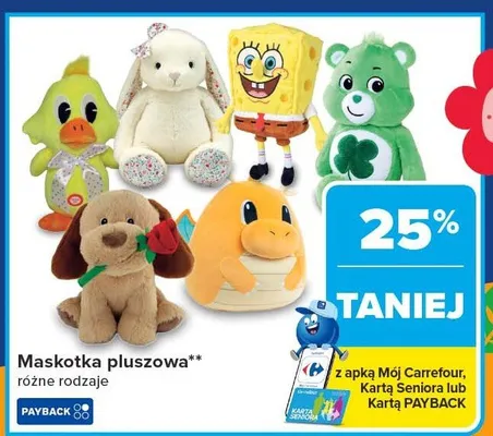 Maskotka pluszowa różne rodzaje promocja w Carrefour