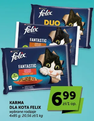 Karma dla kota Felix Fantastic wybrane rodzaje 4x85g promocja w Groszek