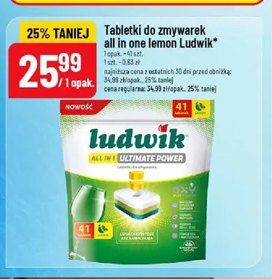 Tabletki do zmywarek all in one lemon Ludwik promocja w POLOmarket