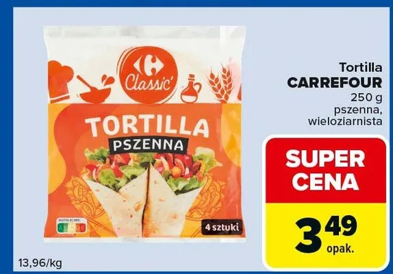 Tortilla pszenna Carrefour Classic promocja w Carrefour Express