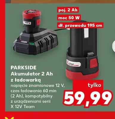 Akumulator z ładowarką Parkside promocja w Kaufland