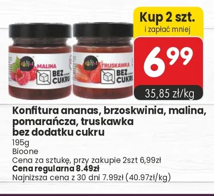 Konfitura pomarańcza bez dodatku cukru Bioone promocja w Market Point