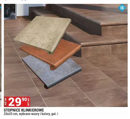 Stopnice klinkierowe 33x33 cm promocja w Merkury Market