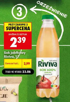 Sok jabłkowy Riviva promocja w Biedronka