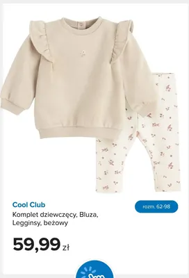 Komplet dziewczęcy bluza legginsy beżowy Cool Club promocja w Smyk