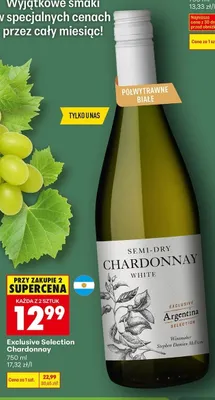 Wino Exclusive Selection Chardonnay promocja w Biedronka
