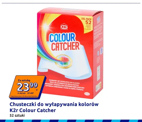 Chusteczki do wyłapywania kolorów K2r Colour Catcher promocja w Action