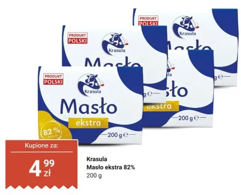 Masło ekstra Krasula 82% promocja w Dino