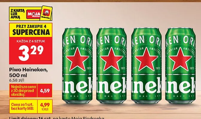 Piwo Heineken promocja w Biedronka