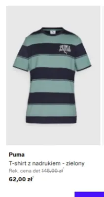 T-shirt z nadrukiem Puma zielony promocja w Lounge by Zalando