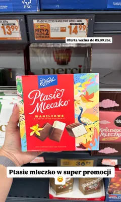 Ptasie Mleczko waniliowe E.Wedel promocja w Biedronka
