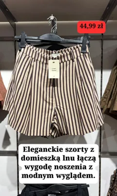 Szorty z domieszką lnu H&M promocja w H&M