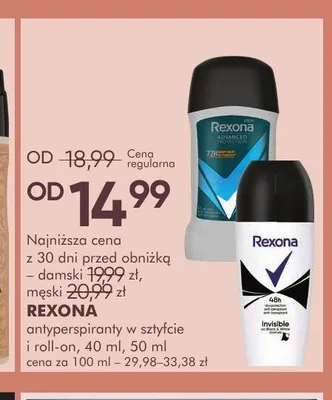 Antyperspirant roll-on Rexona Advanced Protection Active Protection+ promocja w Super-Pharm
