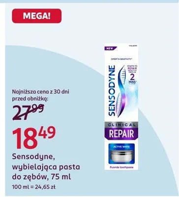 Wybielająca pasta do zębów Sensodyne Clinical Repair promocja w Rossmann