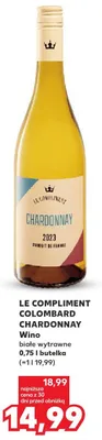 Wino białe wytrawne Le Compliment Colombard Chardonnay promocja w Kaufland