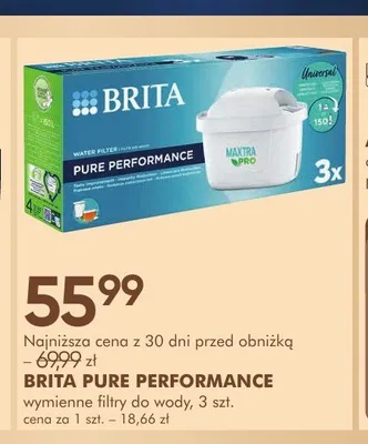 Wymienne filtry do wody Brita Pure Performance 3szt. promocja w Super-Pharm