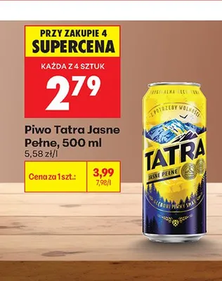 Piwo Tatra Jasne Pełne promocja w Biedronka